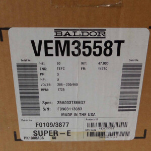 Baldor AC-Motor VEM3558T 35A003T866G7 208-230/460V 1725rpm OVP