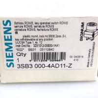 Siemens Schluesselschalter Ronis 3SB3000-4AD11-Z Z=SONDERSCHLIESSUNGEN: SB31, 421, 455 OVP