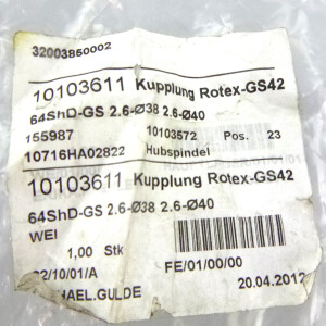 ROTEX GS spielfreie Wellenkupplung GS42 64ShD-GS 28760 GEB