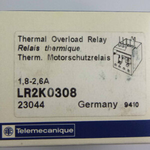 Telemecanique Überlastrelais thermisch LR2K0308 23044 1,8-2,6A OVP