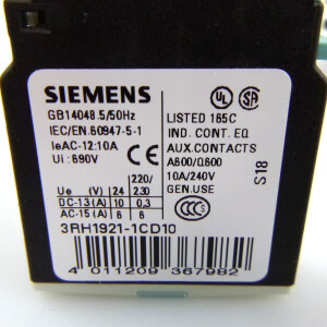 Siemens Hilfschalterblock 3RH1921-1CD10 (5Stk) NOV