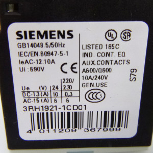 Siemens Hilfschalterblock 3RH1921-1CD01 (5Stk) NOV