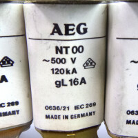 AEG Sicherung NT00 0636/21 gL100A 500V (7Stk) GEB
