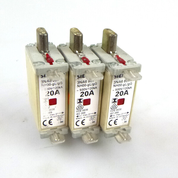Siemens NH-Sicherungseinsatz 3NA6 807 20A (3Stk.) GEB