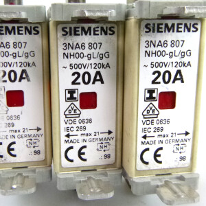 Siemens NH-Sicherungseinsatz 3NA6 807 20A (3Stk.) GEB