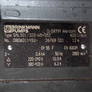 Brinkmann Tauchpumpe SAL901/320-W9+052 0806011493-26768001 600 l/min NOV