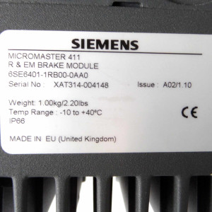 Siemens MICROMASTER MM 411 ECOFAST + Widerstandsbremse 6SE6411-6AD21-5VS8 + 6SE6401-1RB00-0AA0 NOV