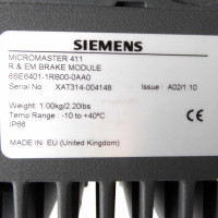 Siemens MICROMASTER MM 411 ECOFAST + Widerstandsbremse 6SE6411-6AD21-5VS8 + 6SE6401-1RB00-0AA0 NOV