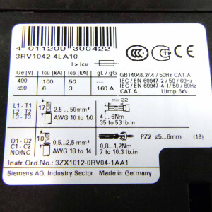 Siemens Leistungsschalter 3RV1042-4LA10 GEB