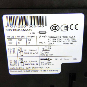 Siemens Leistungsschalter 3RV1042-4MA10 GEB