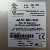 Bihl+Wiedemann AS-i 3.0 PROFINET Gateway BWU2383 OVP