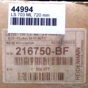 Heidenhain Längenmessgerät LS703 L=720mm A= 5,0 µm ID 261750-BF GEB