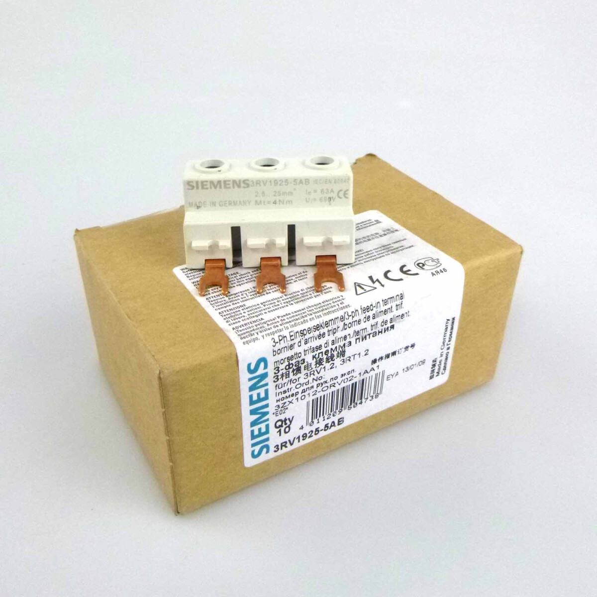 Siemens 3-Phasen-Einspeiseklemme 3RV1925-5AB (10Stk.) OVP