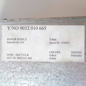 Socapel Power Supply BA4/60-80-310 NOV