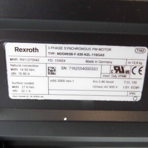 Rexroth Servomotor MDD093B-F-020-N2L-110GA0 R911270542 OVP