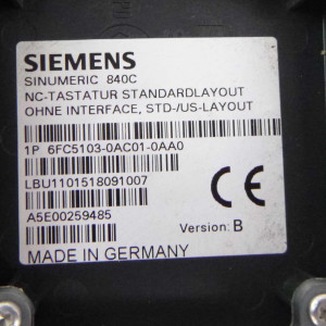 Sinumerik CNC-Volltastatur 840C/840CE 6FC5103-0AC01-0AA0 E-Stand:B GEB