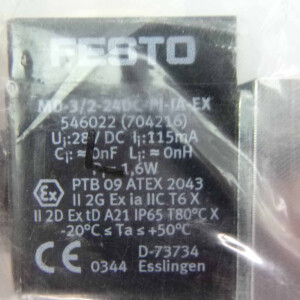 Festo Magnetventil MD-3/2-24DC-PI-IA-EX 546022 OVP