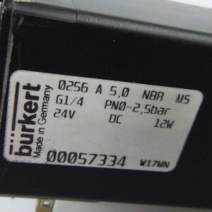 bürkert 2/2-Wege Hubankerventil 0256 A 5,0 NBR MS 00057334 24V GEB