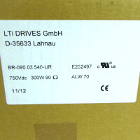 LTi DRIVES Bremswiderstand BR-090.03.540-UR 750Vdc 300W OVP
