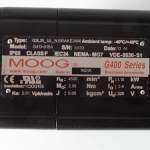 MOOG Servomotor G413-615A G3L25_UL_N,BRAKE2NM 1,15kW NOV
