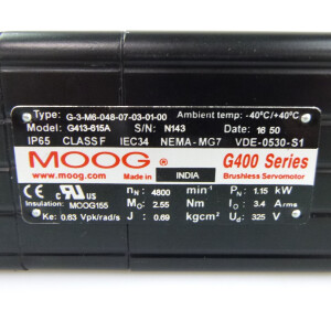 MOOG Servomotor G413-615A G-3-M6-048-07-03-01-00 1,15kW NOV