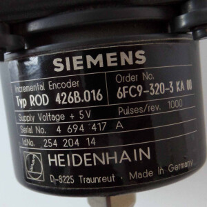 Siemens AC-VSA-Motor 1FT5024-0AC09-1-Z Z=G45+H22+M1G + ROD 426B.016 6FC9-320-3KA00 NOV