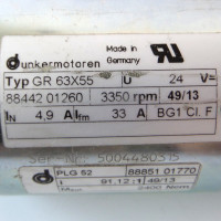 Dunkermotoren Motor GR63X55 24V 3350rpm + PLG52 2400Ncm GEB