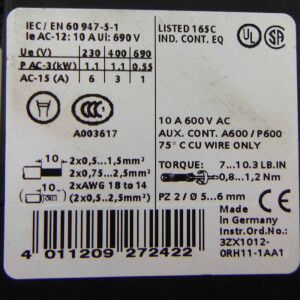 Siemens Hilfsschütz 3RH1122-1AB00 GEB