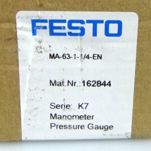 Festo Manometer MA-63-1-1/4-EN 162844 Serie: K7 OVP