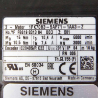 Siemens Synchronservomotor 1FK7083-5AF71-1AA3-Z Z=X01 REM