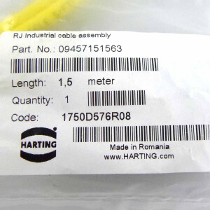 Harting RJ45 Kabel 2xHan3a RJI cable assy PUR Cat6a 09457151563 1.5m OVP