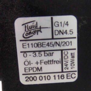 Fluid Concept Magnetventil E110BE45/N/201 GEB