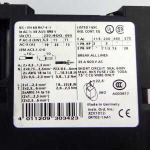 Siemens Leistungsschütz 3RT1026-1BB44 GEB