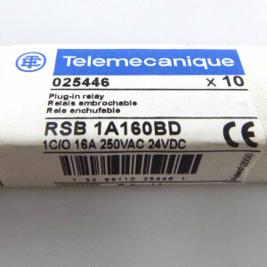 Telemecanique Miniatur-Steckrelais RSB 1A160BD 025446 24VDC (10Stk) OVP