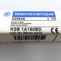 Telemecanique Miniatur-Steckrelais RSB 1A160BD 025446 24VDC (10Stk) OVP