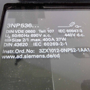 Siemens Sicherungs-Lasttrennschalter 3NP5360-0CA00 OVP