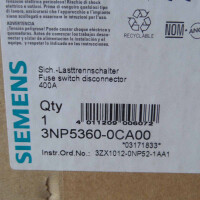 Siemens Sicherungs-Lasttrennschalter 3NP5360-0CA00 OVP