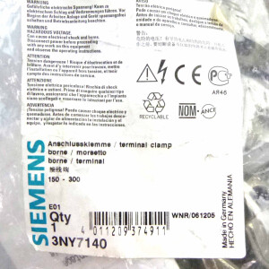 Siemens Anschlussklemme 3NY7140 OVP