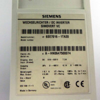 Siemens SIMOVERT VC KOMPAKTGERAET 6SE7016-1TA20 GEB