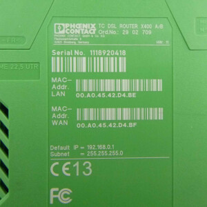 Phoenix Contact Router TC DSL ROUTER X400 A/B 2902709 GEB