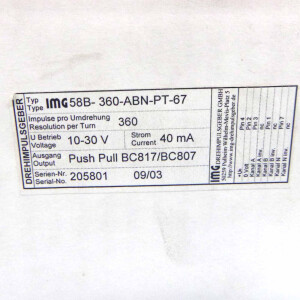 IMG Drehimpulsgeber 58B-360-ABN-PT-67 10-30V 40mA OVP
