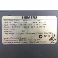 Siemens Micromaster 440 6SE6440-2UD21-1AA1 E-Stand:A10/2.06 #K2 GEB