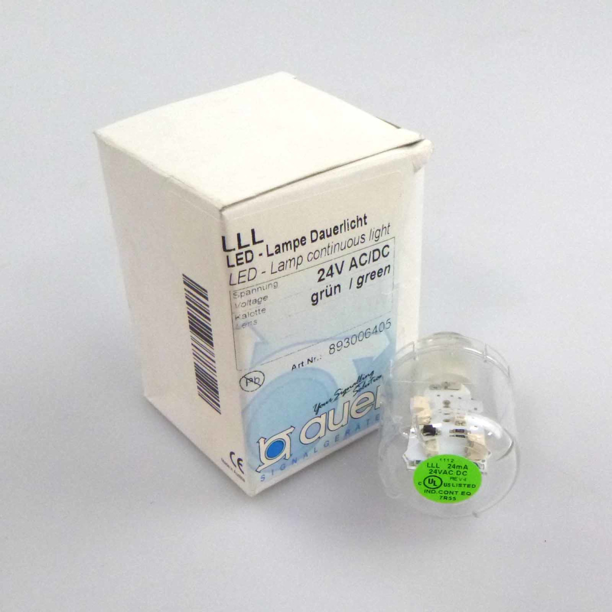 Auer LED-Lampe, Dauerlicht grün 893006405 OVP