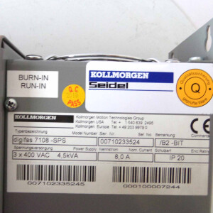 Kollmorgen Seidel Digitaler Servoverstärker digifas 7108-SPS 4,5kVA 8A #K2 GEB