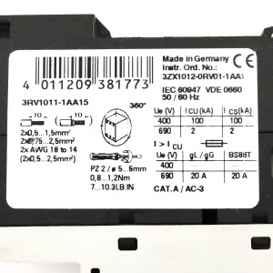 Siemens Leistungsschalter 3RV1011-1AA15 GEB
