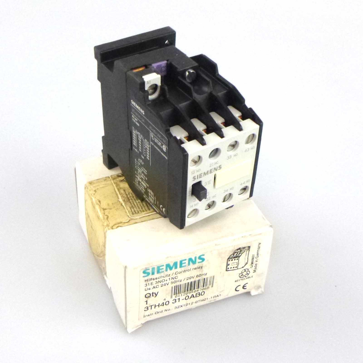 Siemens Hilfsschütz 3TH4031-0AB0 24V/50Hz 29V/60Hz OVP