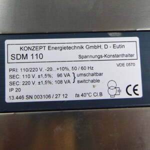 Konzept Energietechnik Spannungs-Konstanthalter SDM 110 110/220V GEB