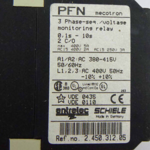 Schiele entrelec Phasenfolge-Relais PFN 2.450.312.05 0,1s-10s GEB