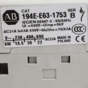 Allen Bradley Trennschalter 194E-E63-1753 OVP