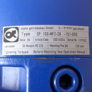 alpha Planetengetriebe SP100-MF2-28-151-000 NOV